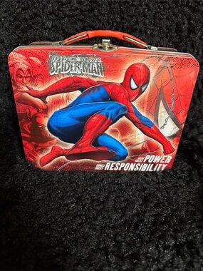 Spiderman Red and Blue Metal Lunch Box Bag